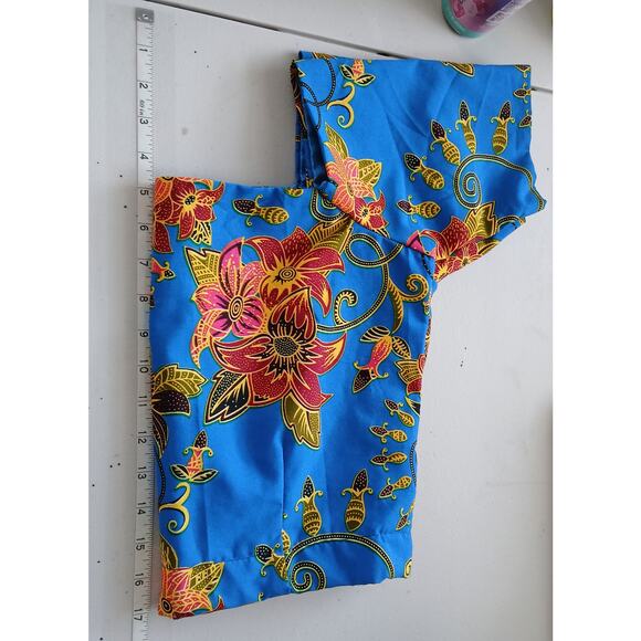 VeroEx Handmade Floral Cropped Blouse Womens 8 African Vibrant Maximalist Bold - Picture 12 of 13